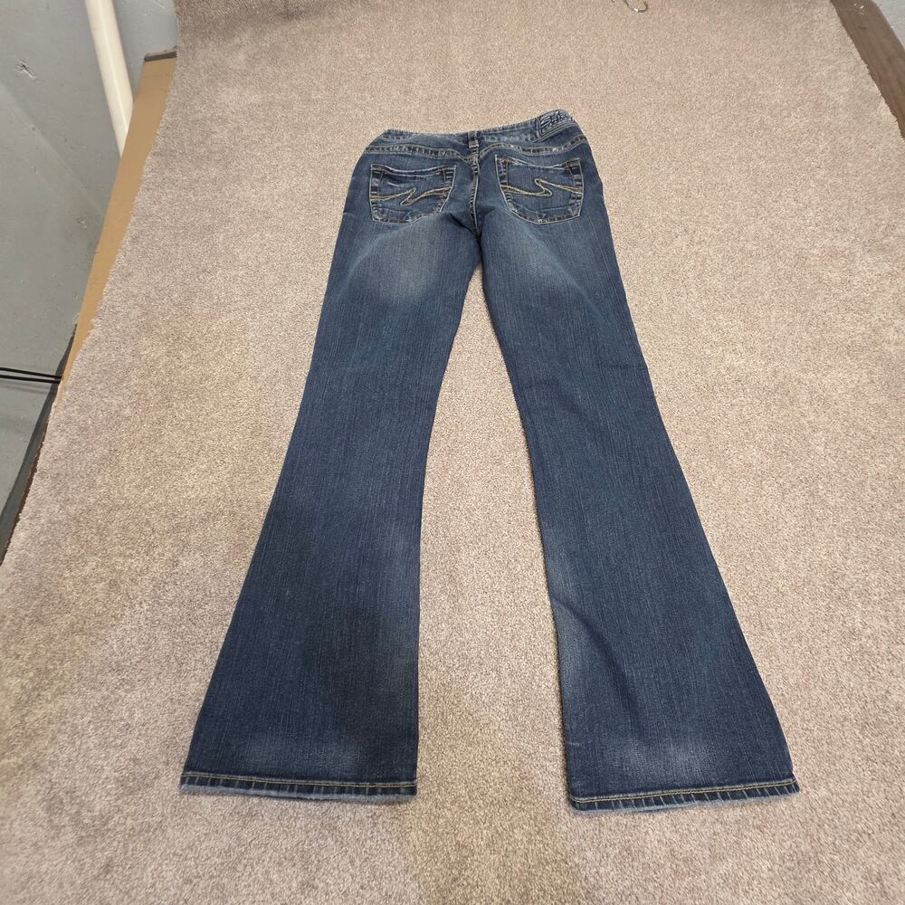 Y2K 2000s indie sleaze Silver Flare size 27x31 Western Low Rise dark wash indigo